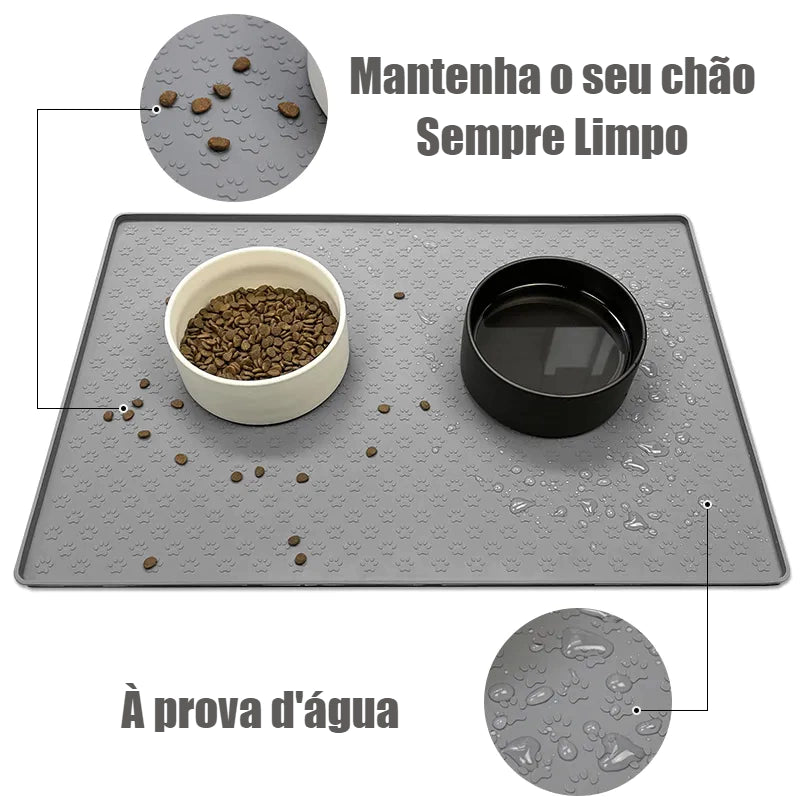 Tapete de Silicone para Comedouro e Bebedouro