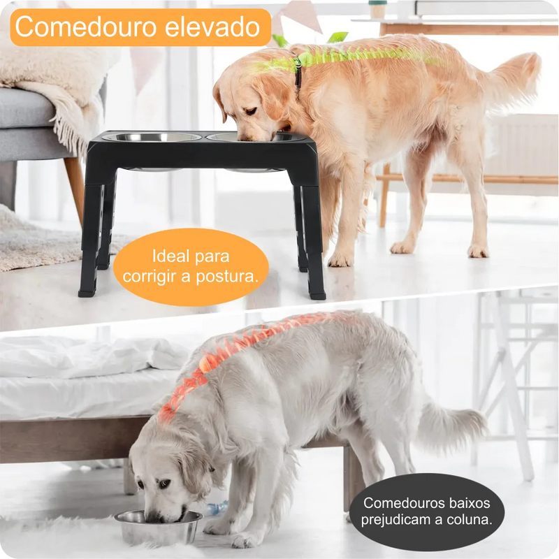 Alimentador Elevado e Ajustável para Pet